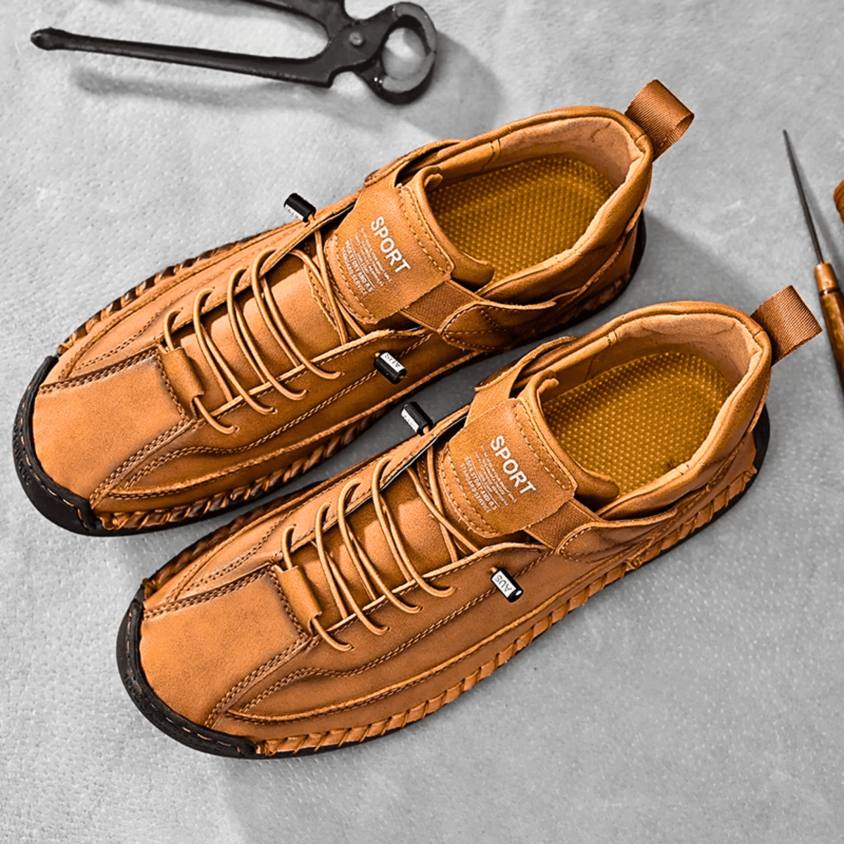 Hutton Artisan Leather Sneakers - Men's in green