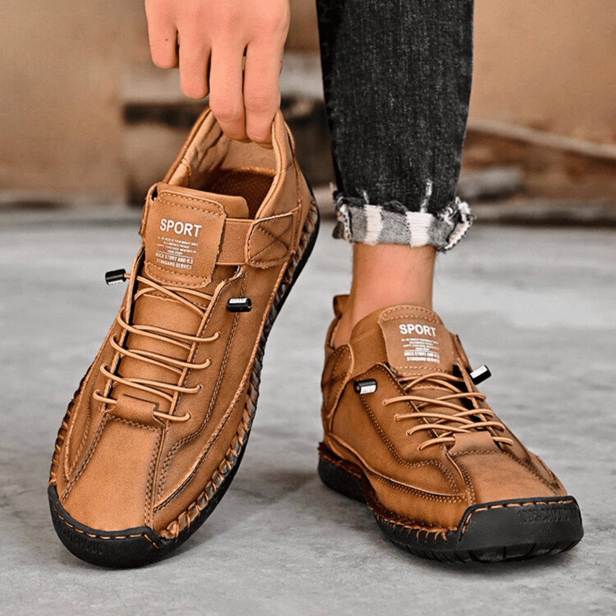 Hutton Artisan Leather Sneakers - Men's in green