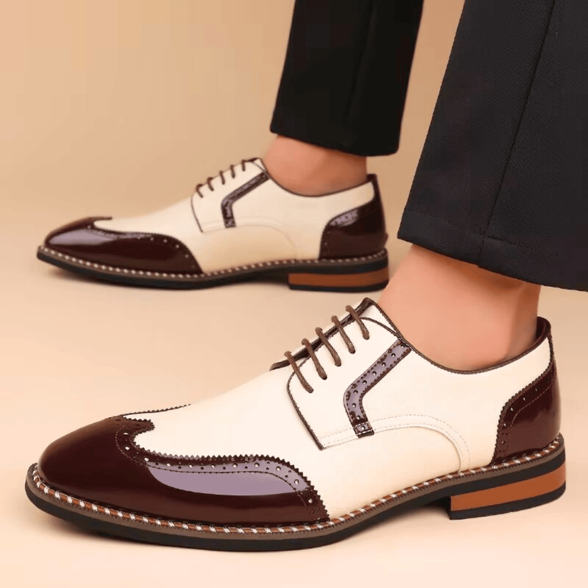 Leather Graham Brogues - Men's in ivory