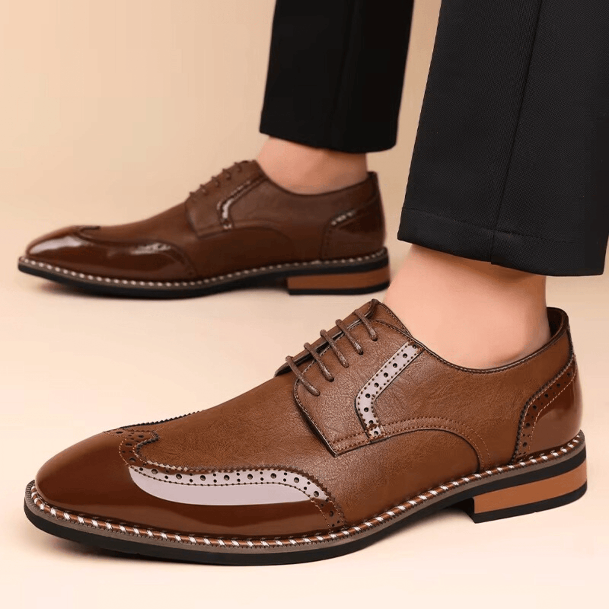 Leather Graham Brogues - Men's in ivory