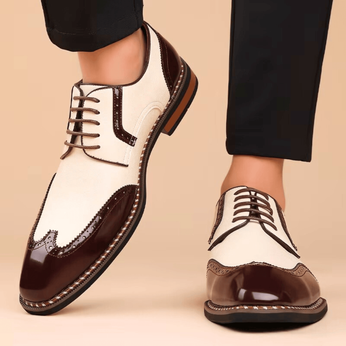 Leather Graham Brogues - Men's in ivory
