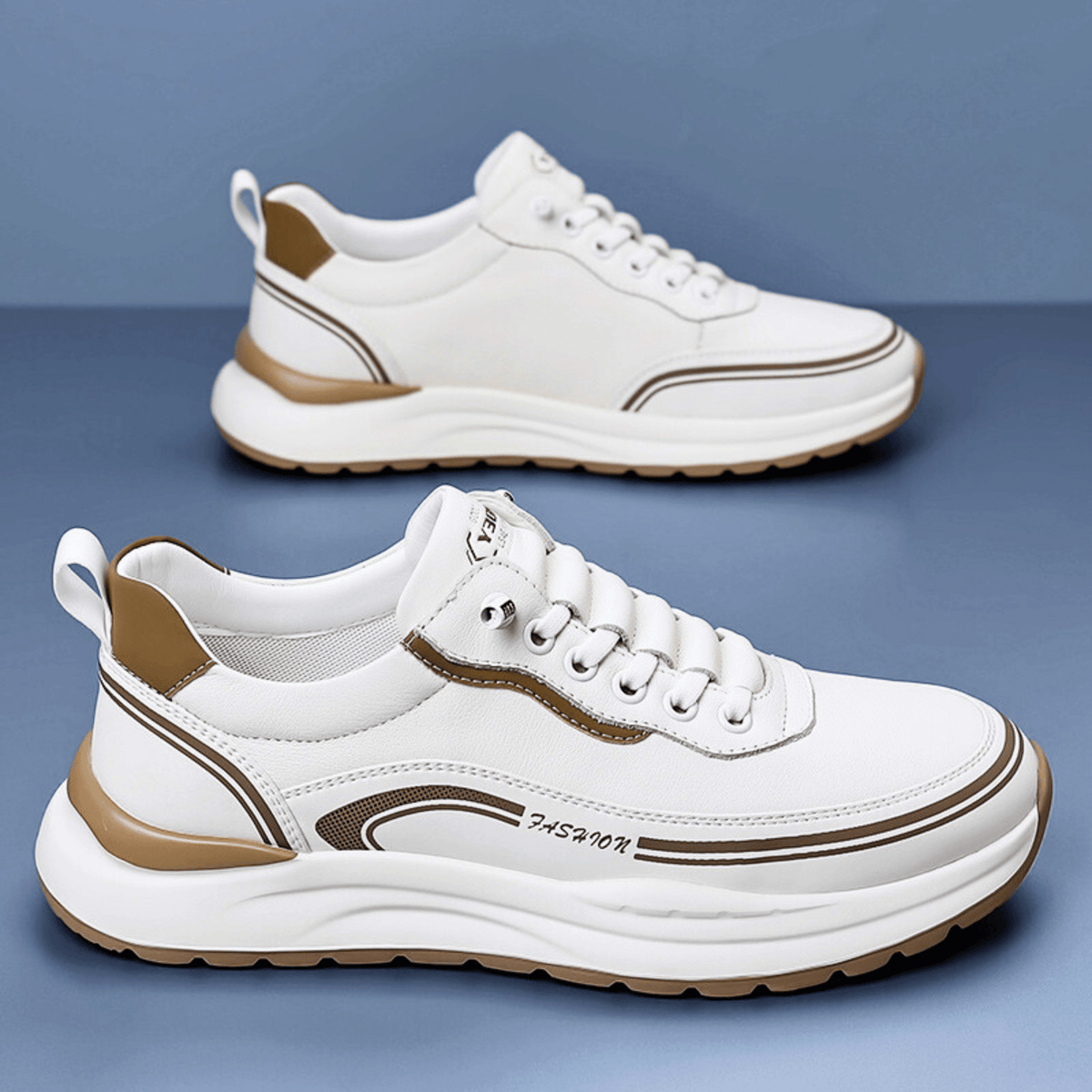 Brixton Leather Sneakers - Unisex in white