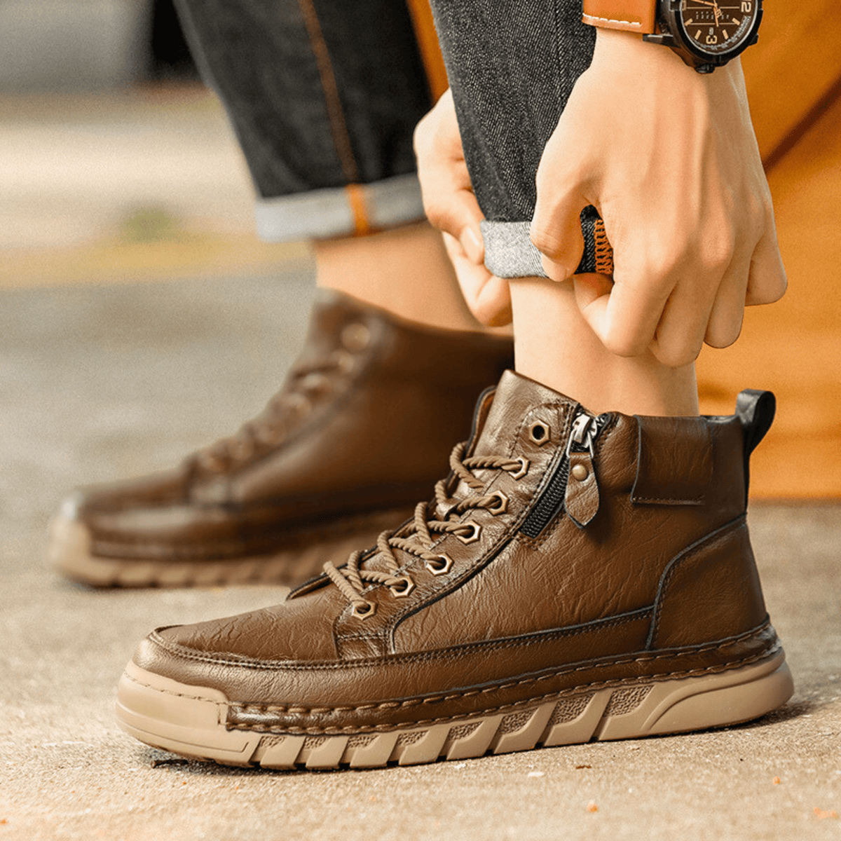 Leather Kingsley Boots - Unisex in brown