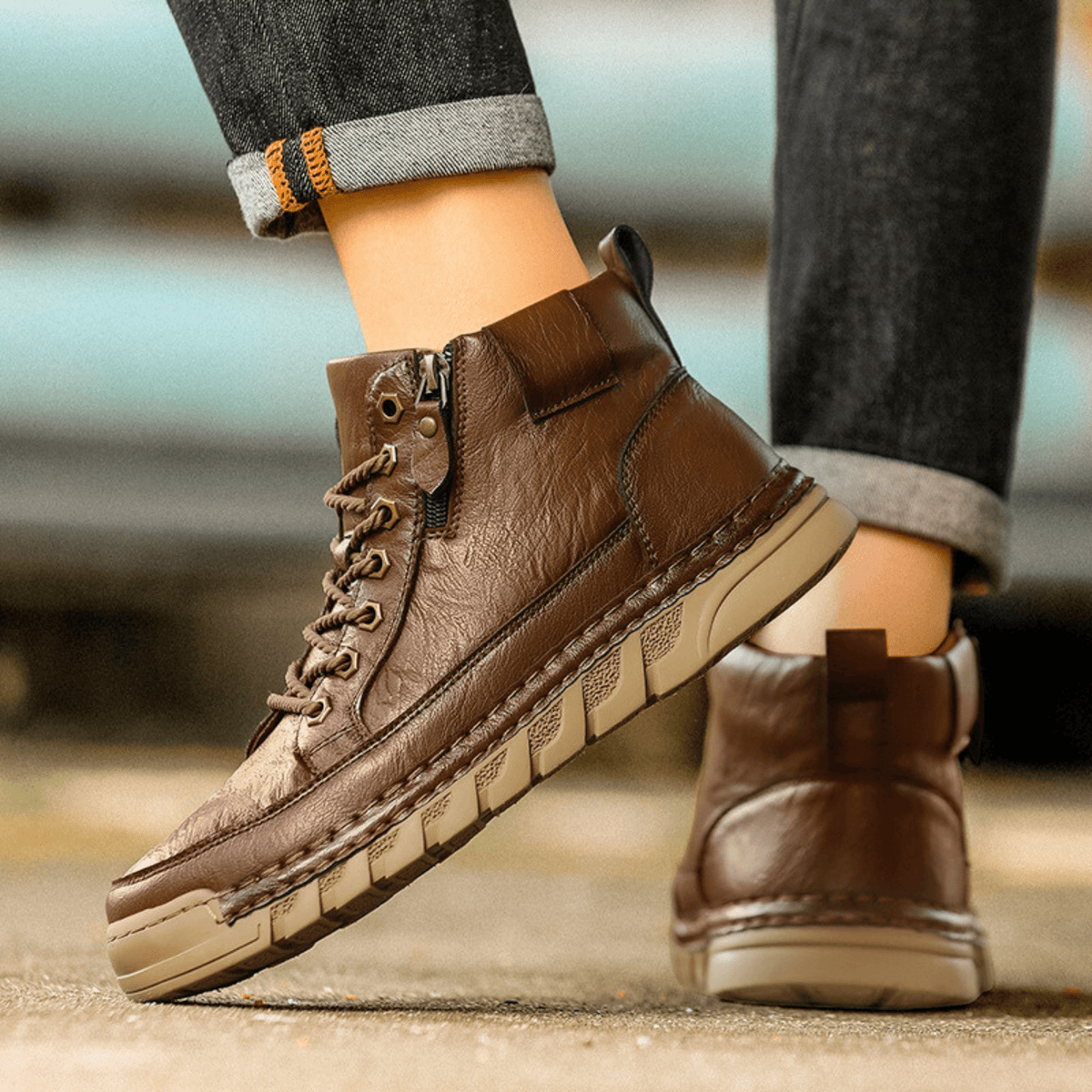 Leather Kingsley Boots - Unisex in brown